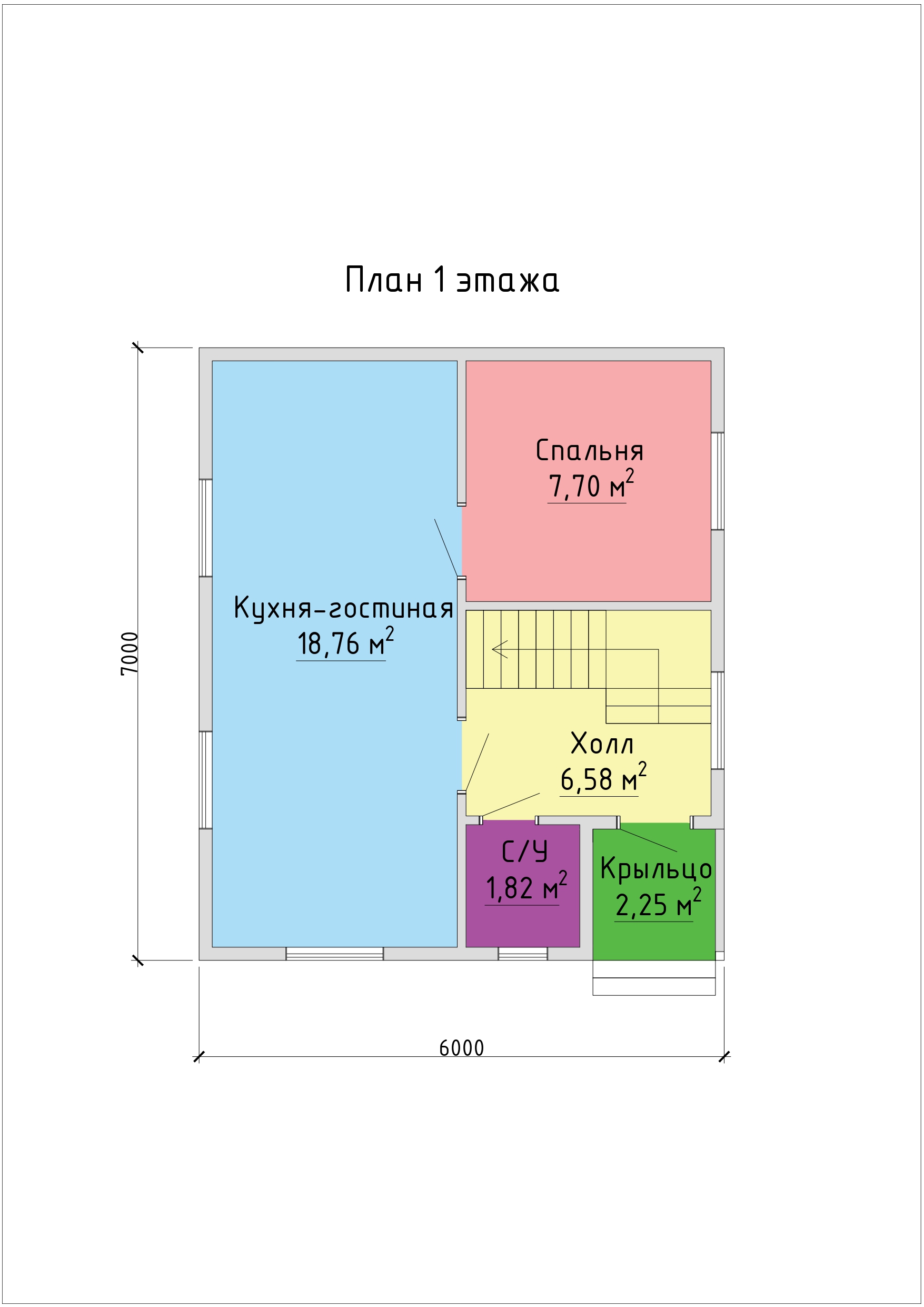 Фаворит 7КП 6,0х7,0 м - 1 Этаж